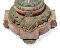 A Pair of Renaissance Revival Gilt and Patinated Bronze and Marble Urns