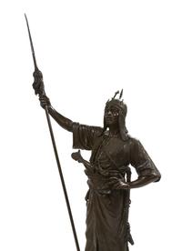 A French Patinated Bronze Figure, Emile Coriolan Hippolyte Guillemin (1841-1907), Height 45 1/4 inches.