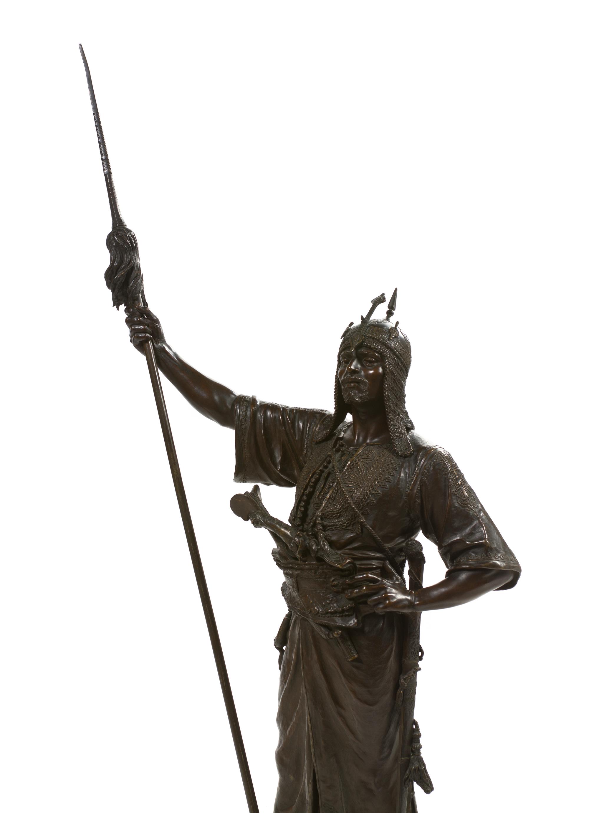 A French Patinated Bronze Figure, Emile Coriolan Hippolyte Guillemin (1841-1907), Height 45 1/4 inches.