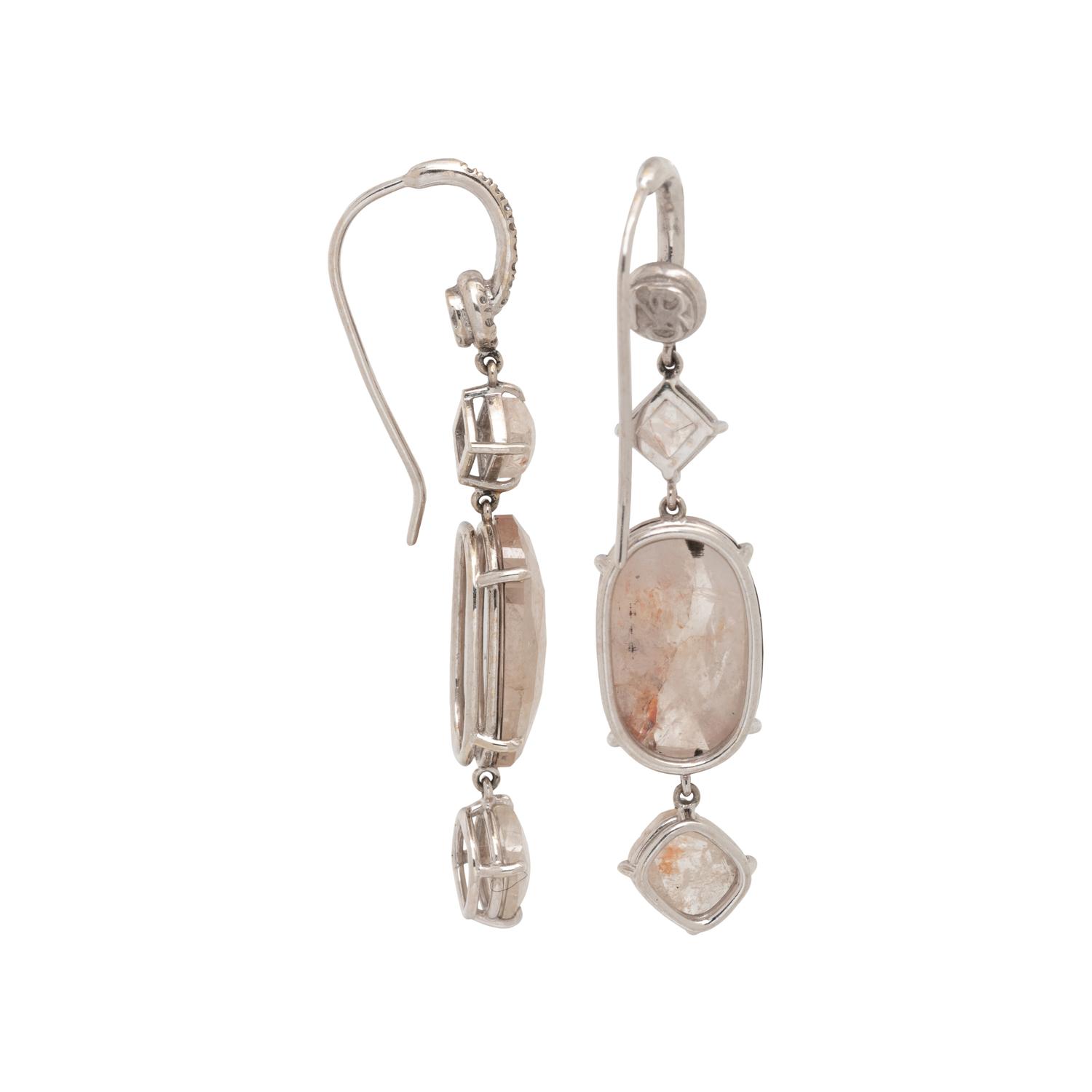 NINA RUNSDORF, DIAMOND SLATE EARRINGS