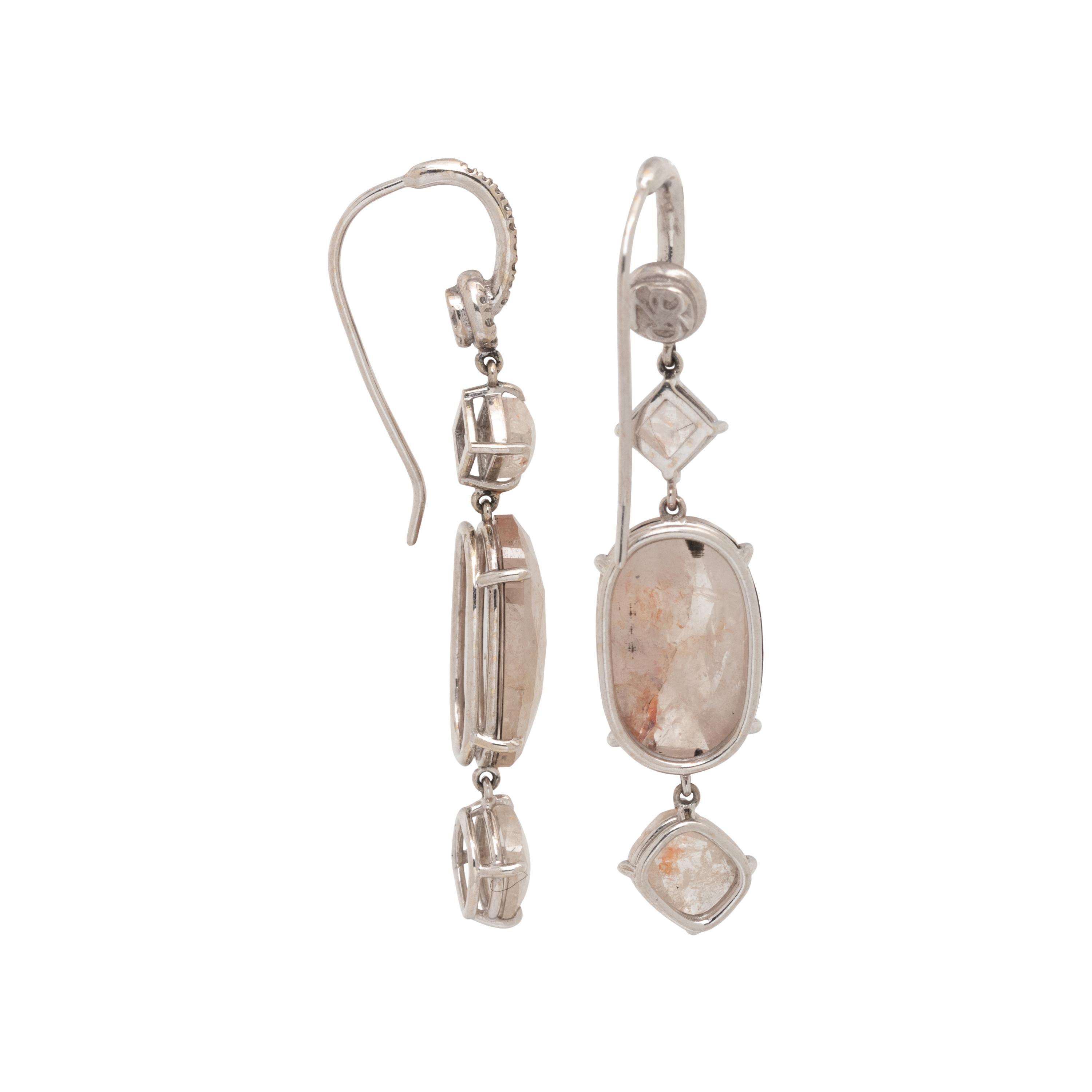 NINA RUNSDORF, DIAMOND SLATE EARRINGS
