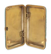 A Russian Shaded Enamel Silver-Gilt Cigarette Case