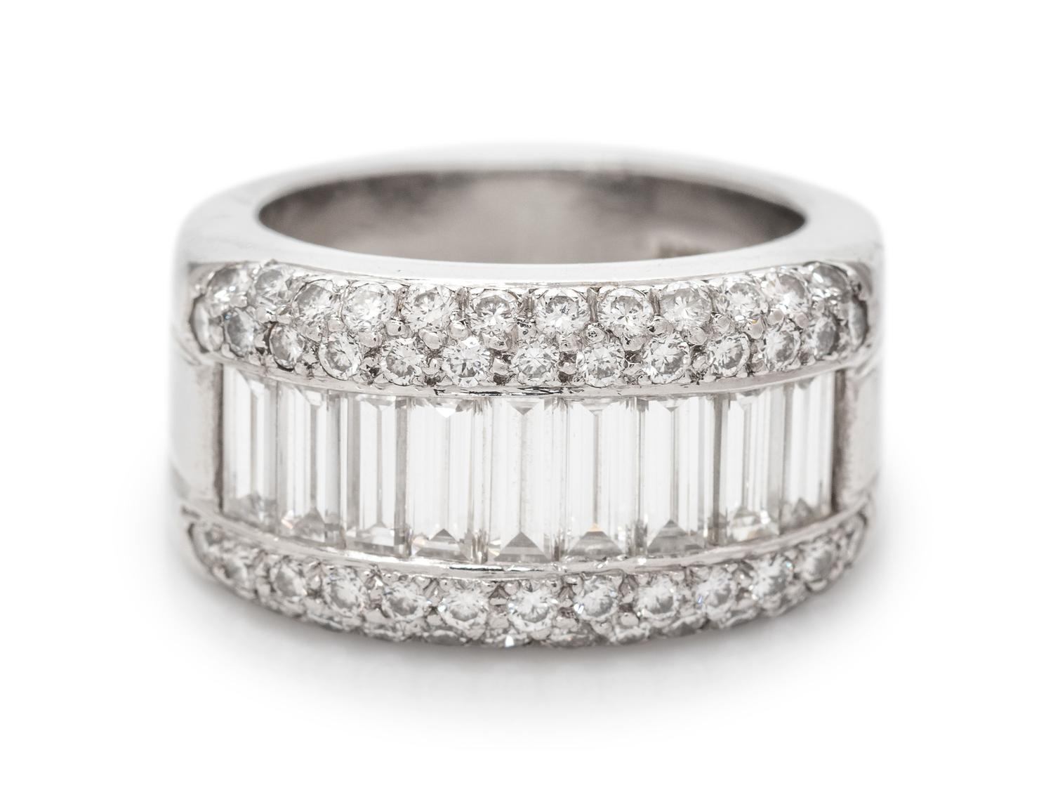 A Platinum and Diamond Ring,