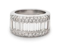 A Platinum and Diamond Ring,