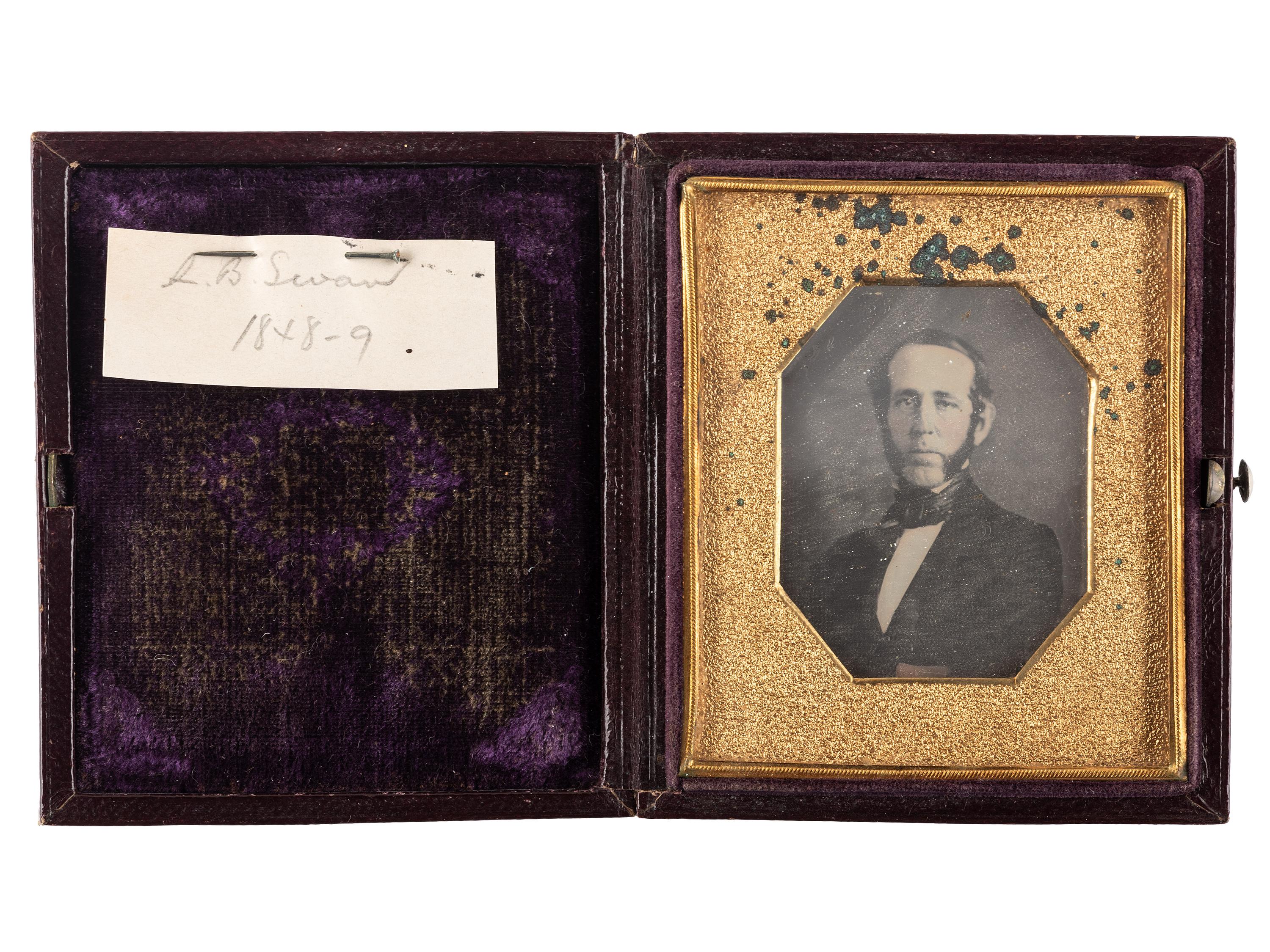 [MILITARIA]. Brigadier General Lansing B. Swan archive incl. New York militia frock coat, belt, epaulettes, and daguerreotype.