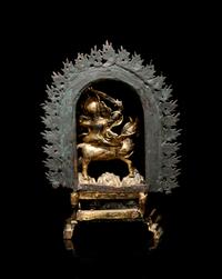 A Tibetan Gilt Bronze Figure of Palden Lhamo