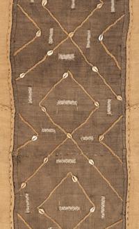 A Raffia and Cowrie Shell-Applied Kuba Cloth