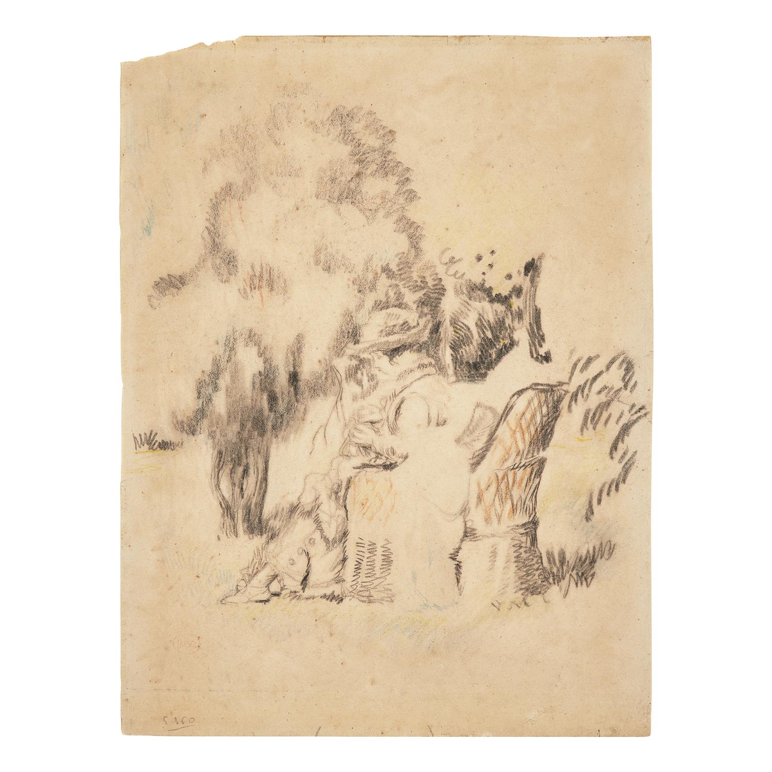 Henri Edmond Cross (French, 1865-1910) — Madame Cross Cousant au Jardin , 1890