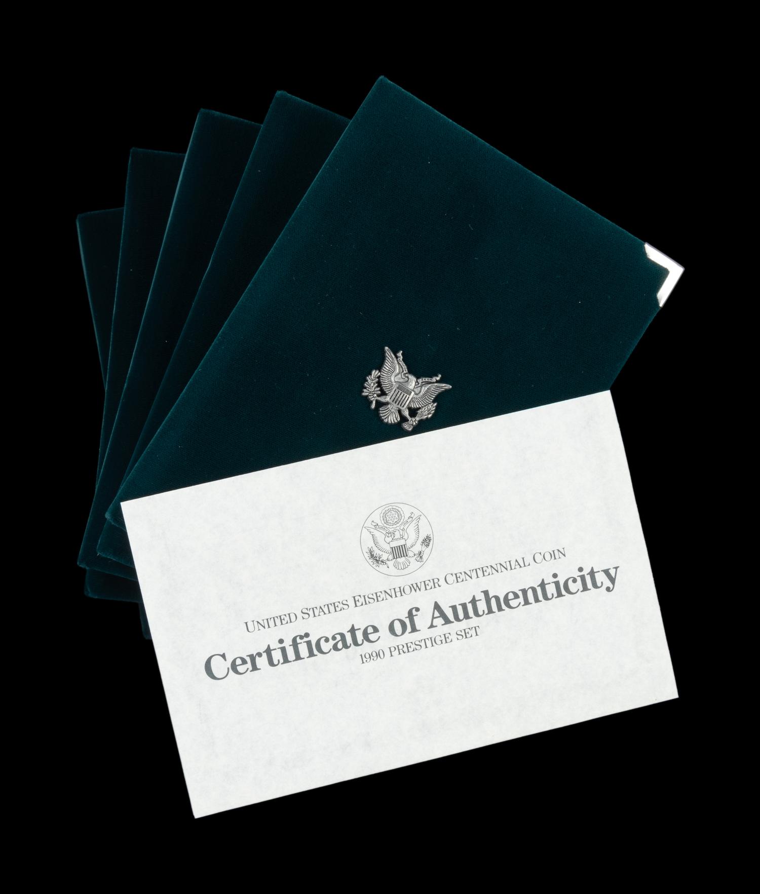 A Group of Five 1990 Prestige Six-Coin Proof Sets
