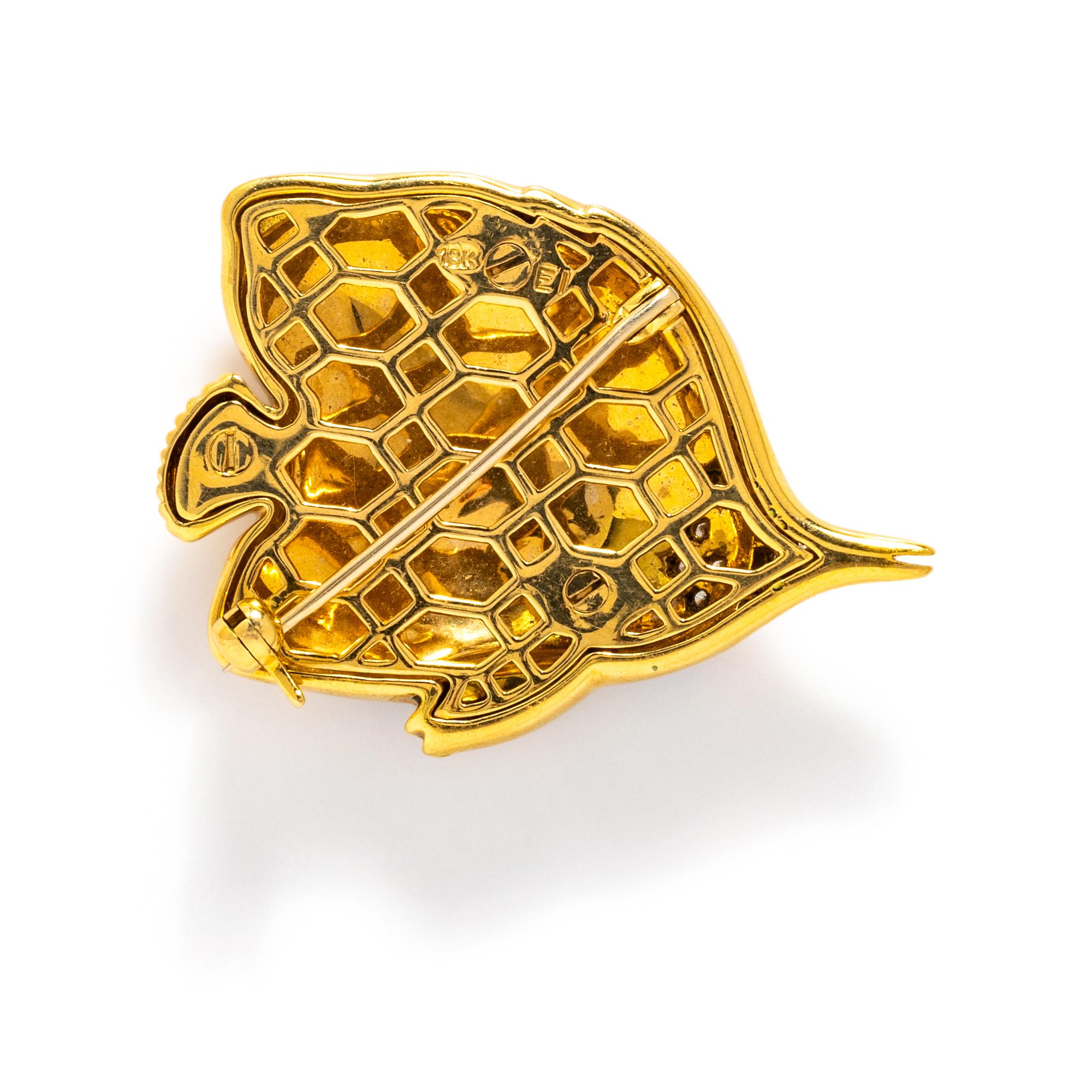 ENAMEL AND DIAMOND FISH BROOCH