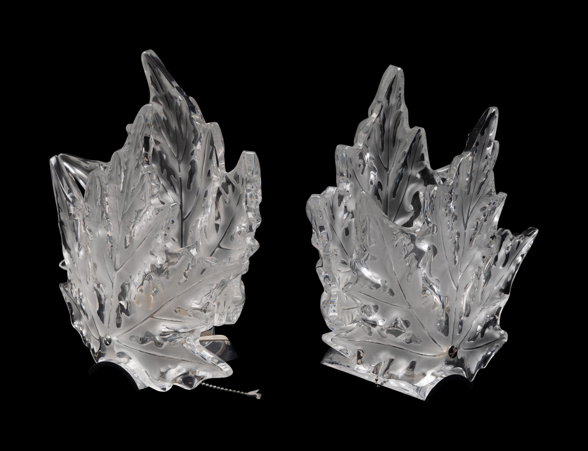 A Pair of Lalique Champs-Elysees Sconces
