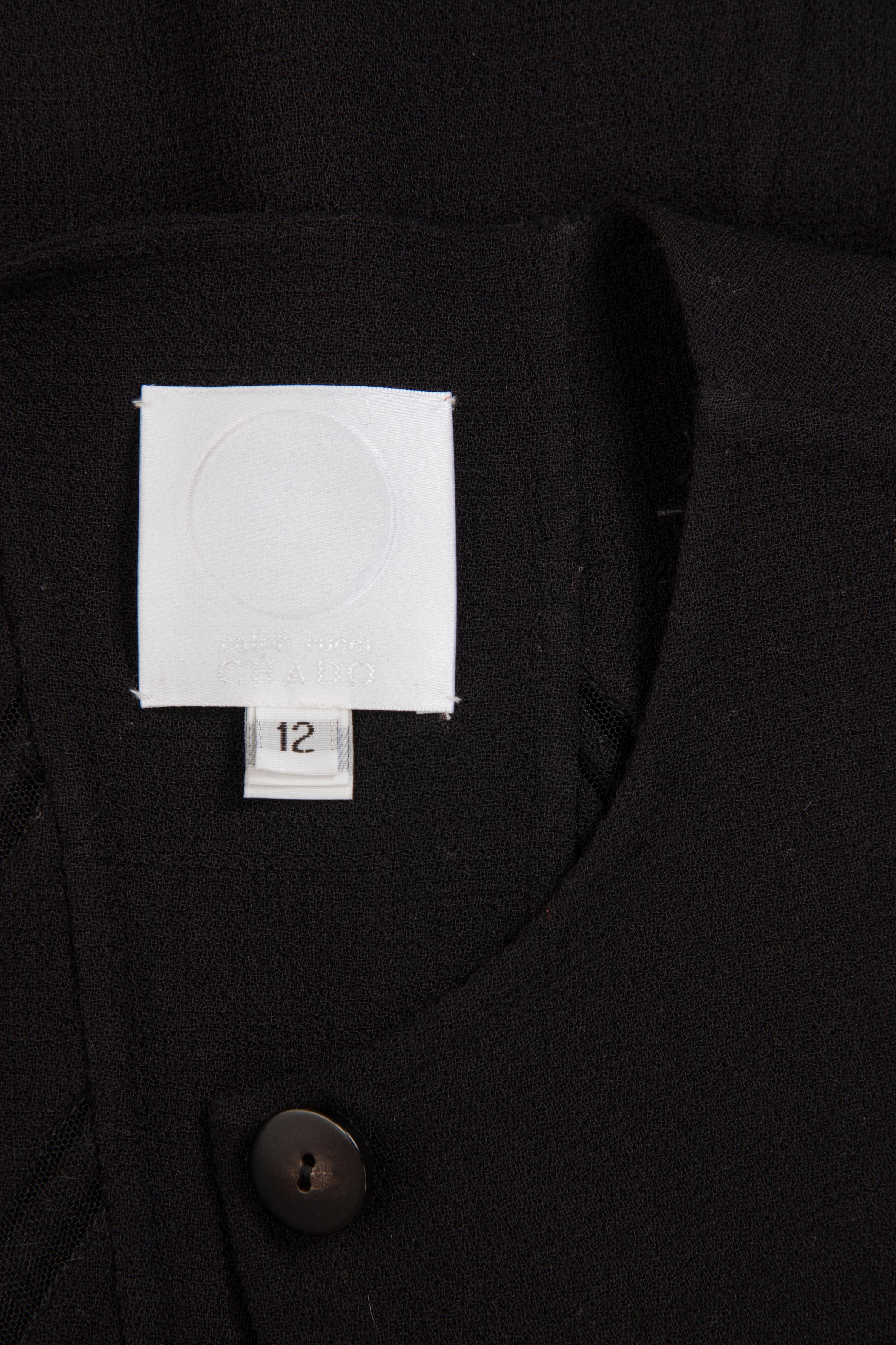 Ralph Rucci Wool Crepe Coat with Knotted Piping Detail