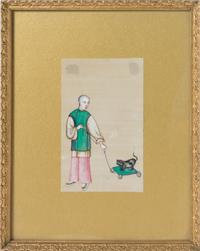 Six Chinese Export Ink and Color on Pith Paintings 6 1/2 x 9 1/4 inches (largest image). — 19TH CENTURY