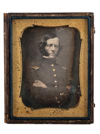 [CIVIL WAR]. Quarter plate daguerreotype of Confederate Major General Carter Littlepage Stevenson as a Lieutenant in the 5th US Infantry. Ca 1846.