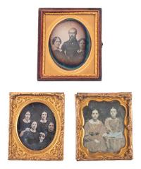 [EARLY PHOTOGRAPHY]. 19 daguerreotype portraits of interesting pairs and groups of subjects