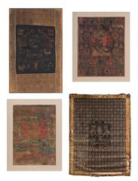 Four Tibetan Thangka Paintings, 18th-19th Century 十八-十九世紀 唐卡四幅