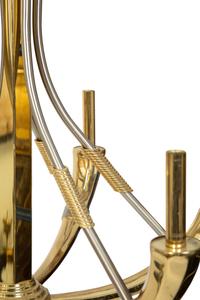 A Pair of Steel and Brass Chandeliers by Maison Jansen
