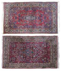 A Group of Two Oriental Carpets, Width of widest 48 inches.