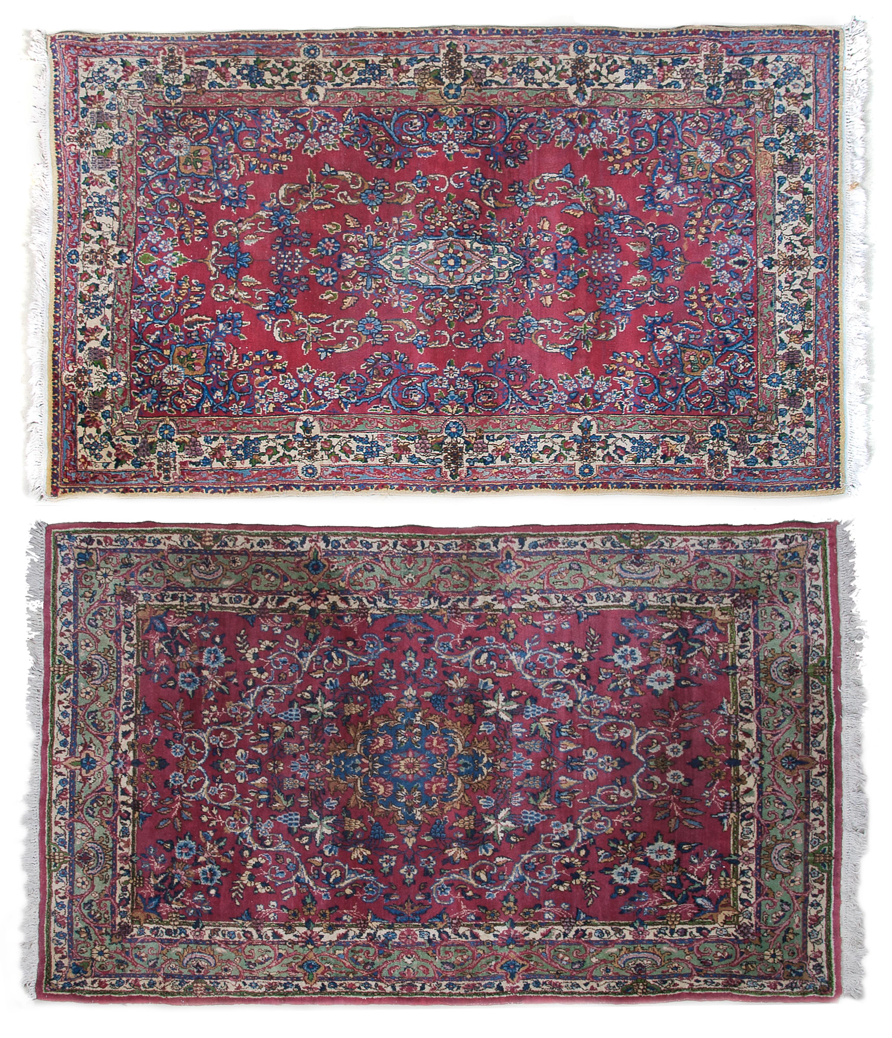 A Group of Two Oriental Carpets, Width of widest 48 inches.