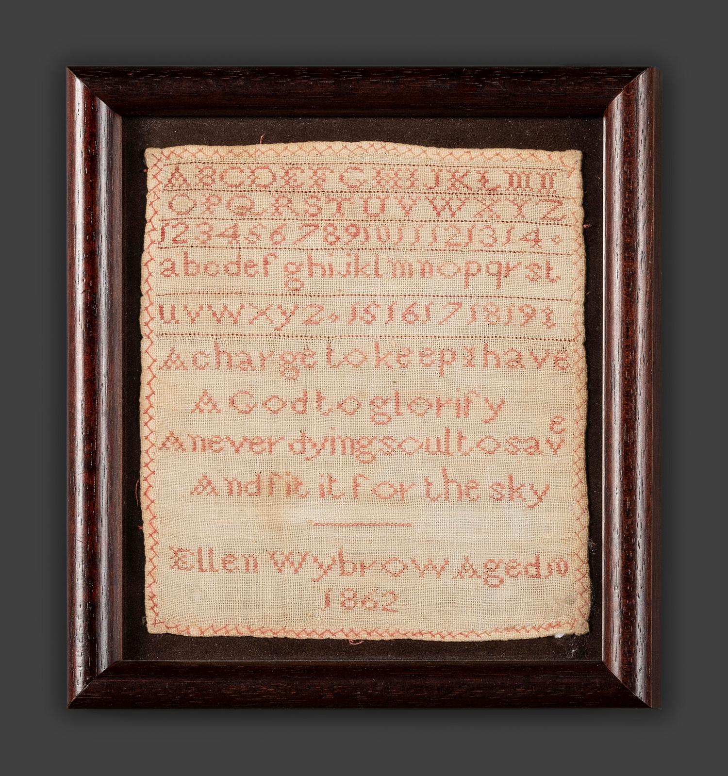 Three Needlework Alphabet Samplers, Including a Rare Apron