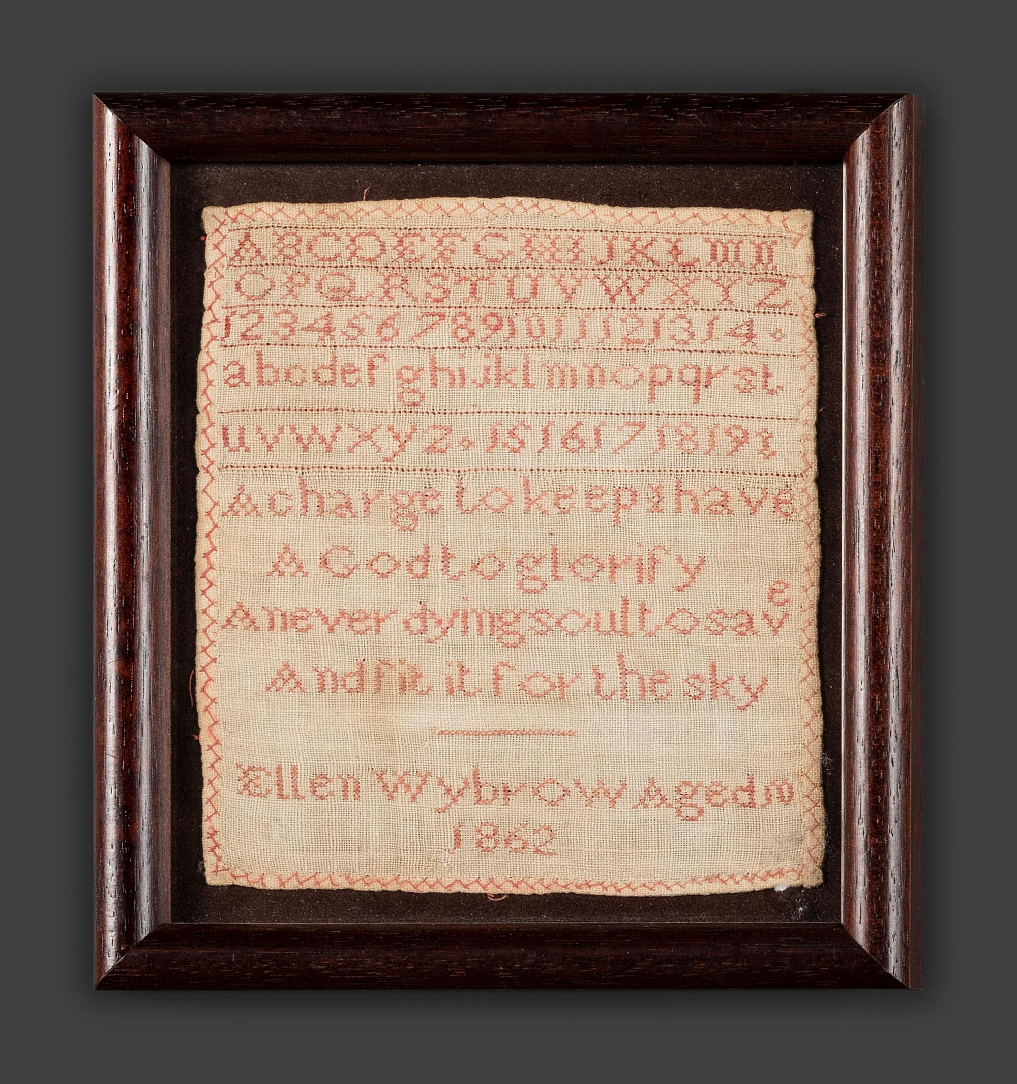 Three Needlework Alphabet Samplers, Including a Rare Apron