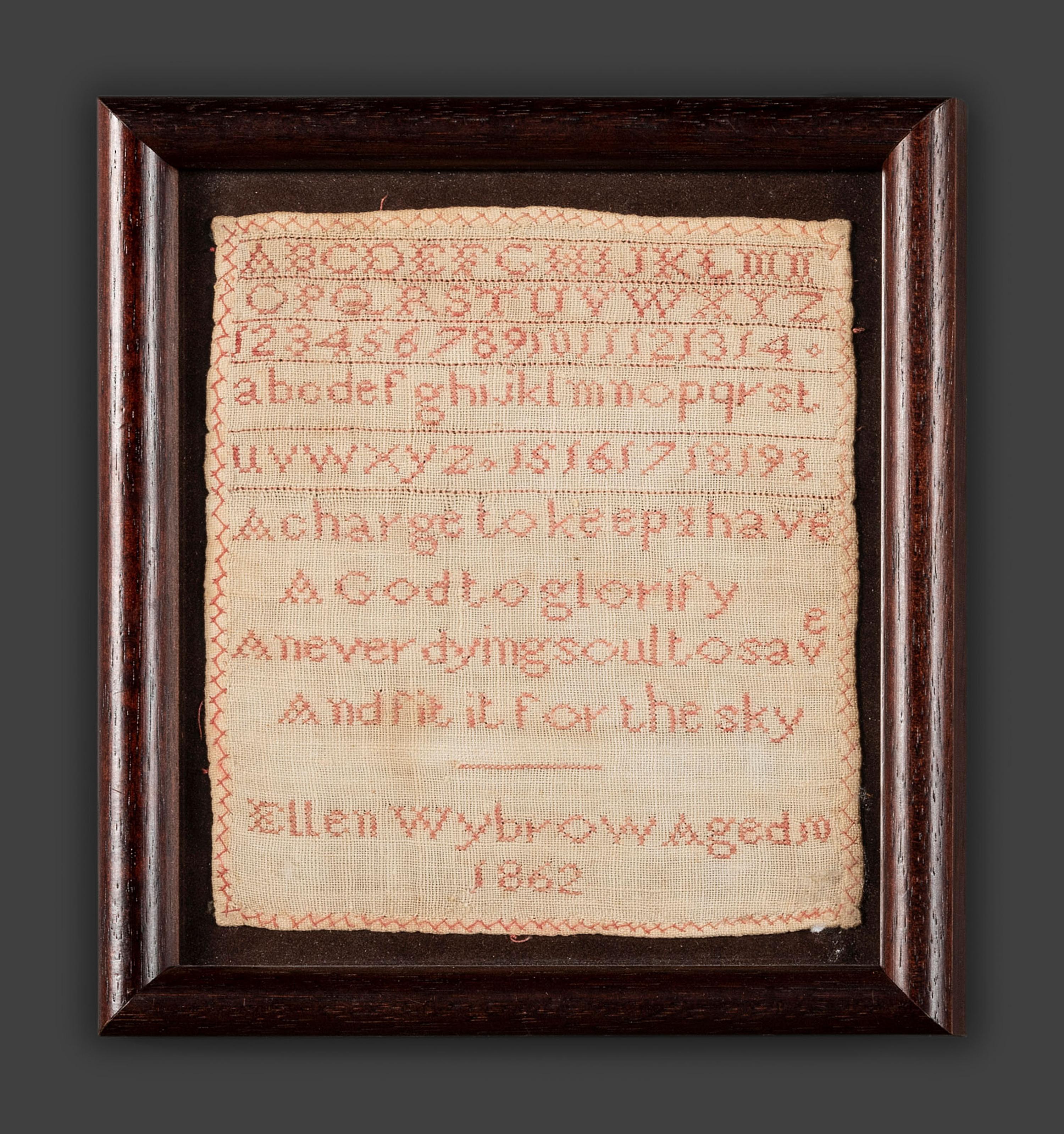 Three Needlework Alphabet Samplers, Including a Rare Apron