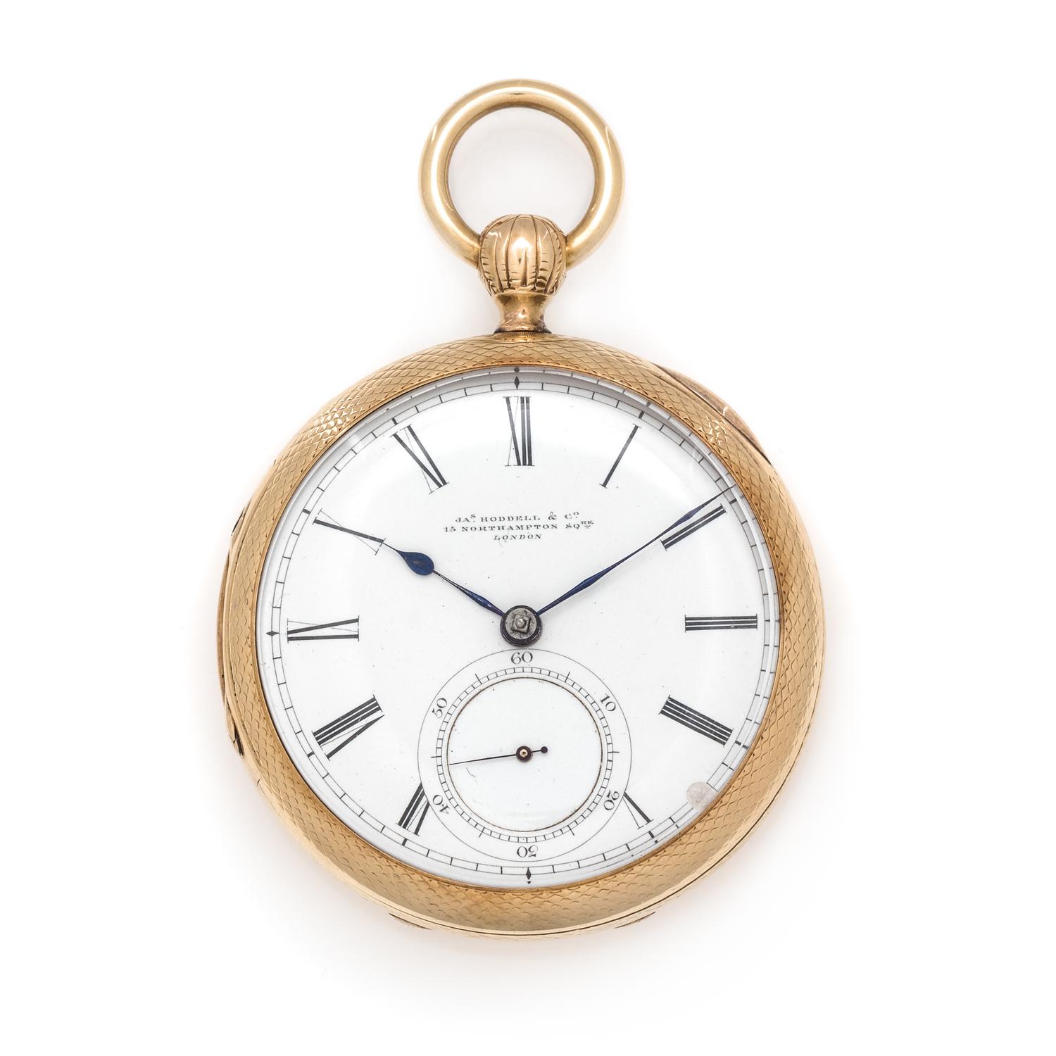 James Hoddell, London, 18K Yellow Gold Open Face Verge Pocket Watch
