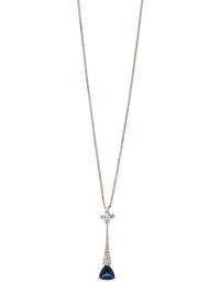 SAPPHIRE AND DIAMOND PENDANT/NECKLACE