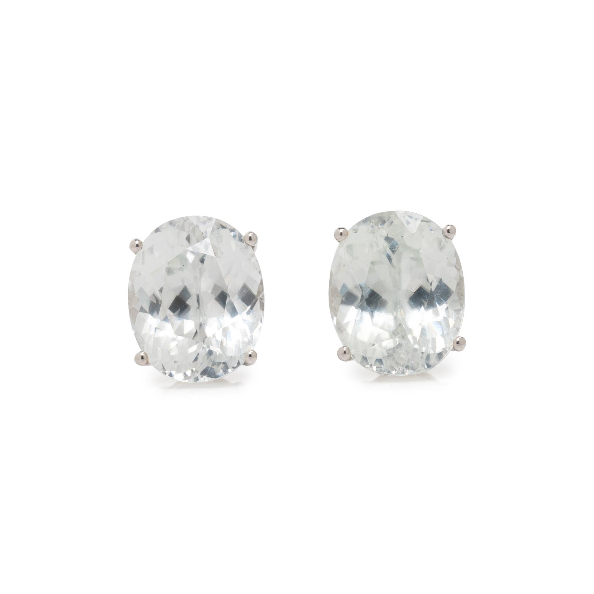 COLORLESS ZIRCON STUD EARRINGS
