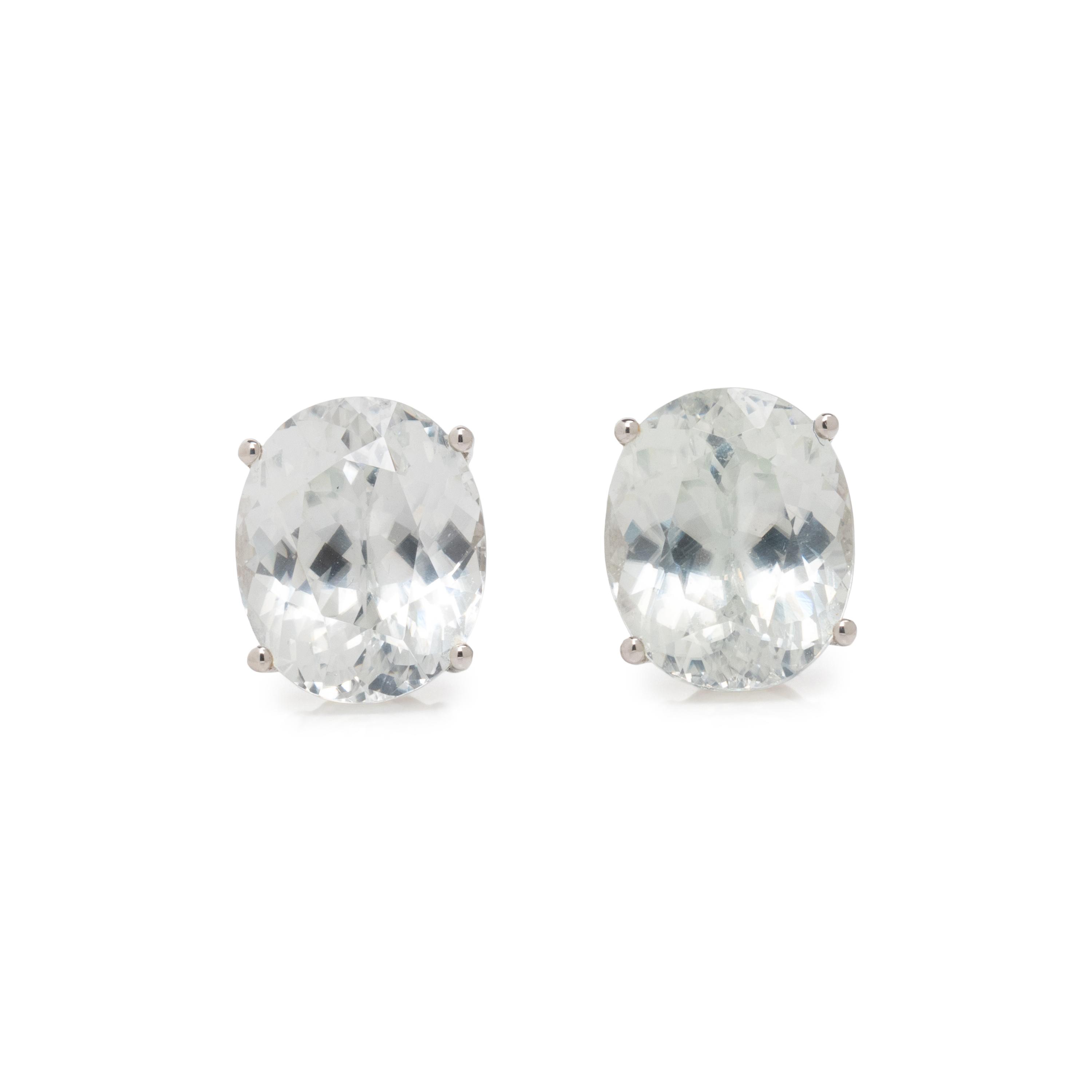 COLORLESS ZIRCON STUD EARRINGS