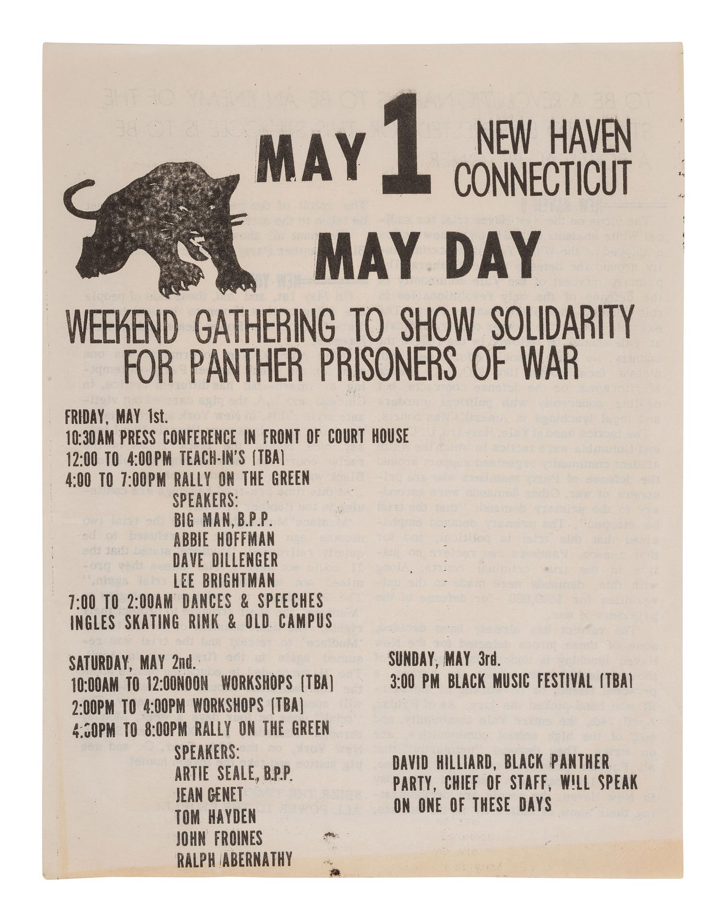 [BLACK PANTHERS]. A group of 2 flyers associated with the "Panther 21,"comprising: