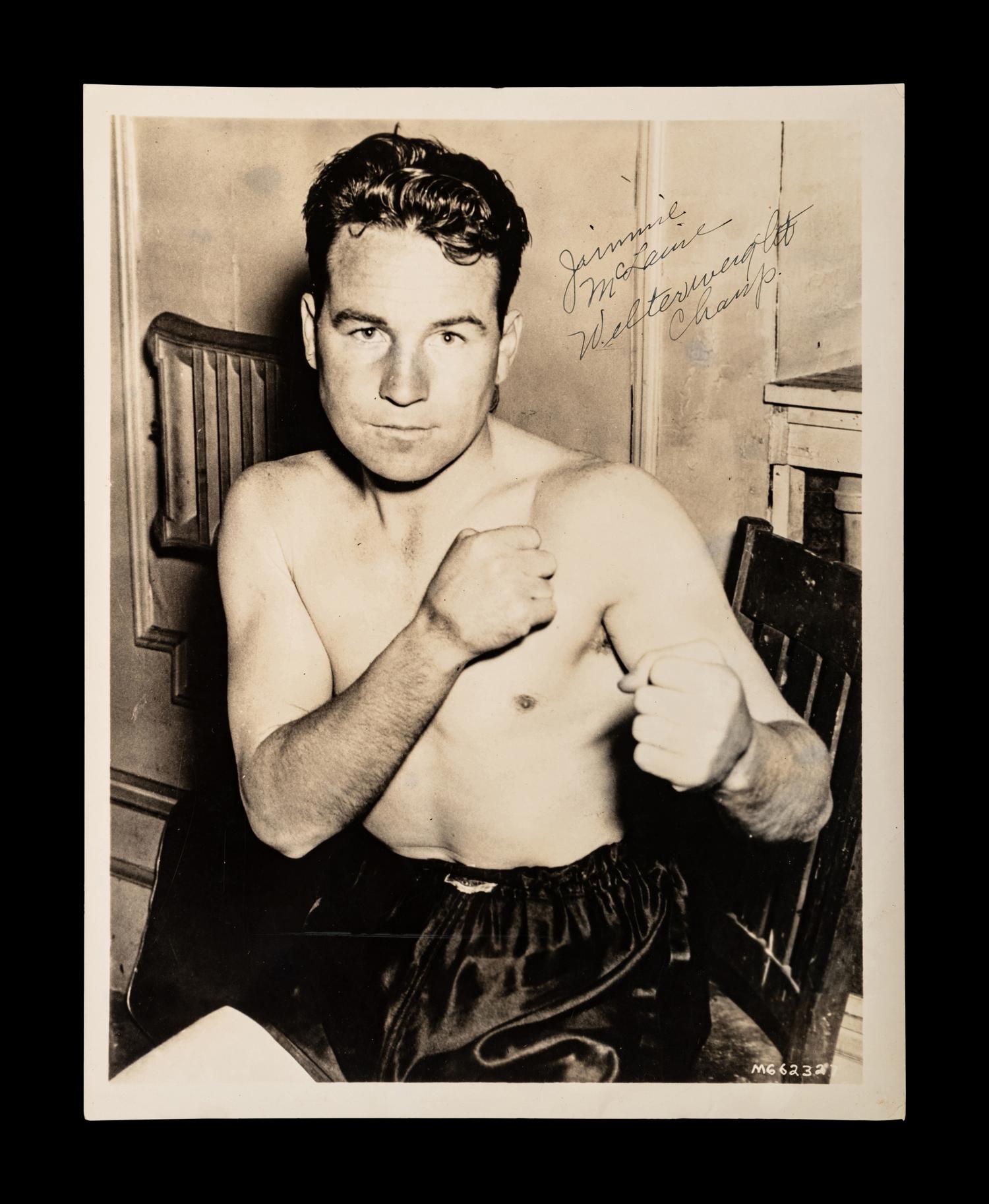 A Group of Assorted Boxing Champion Signed Autograph Items Including Sugar Ray Leonard,