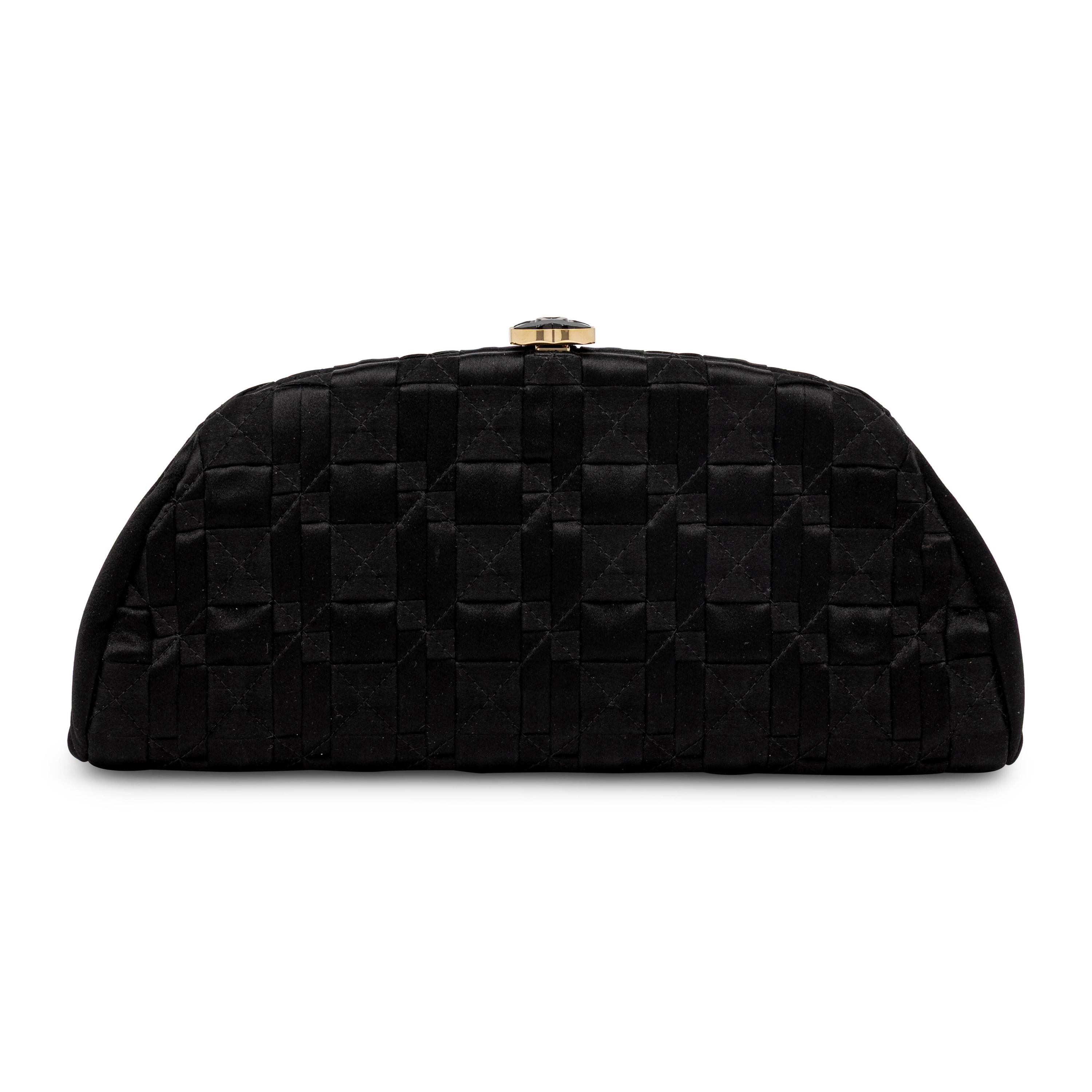 Chanel, Black Satin Evening Clutch