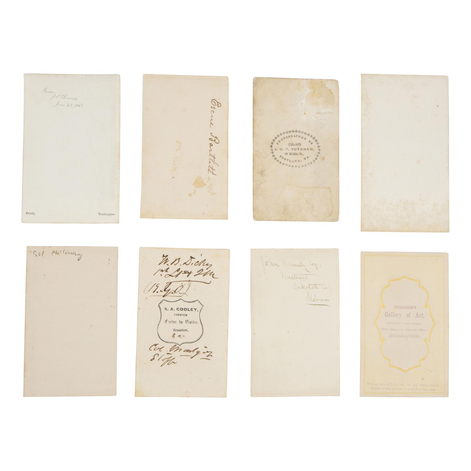 [Civil War]. A group of Civil War-era CDV albums and post-war reunion badges.