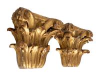 A Pair of Continental Giltwood Corinthian Capital Wall Brackets