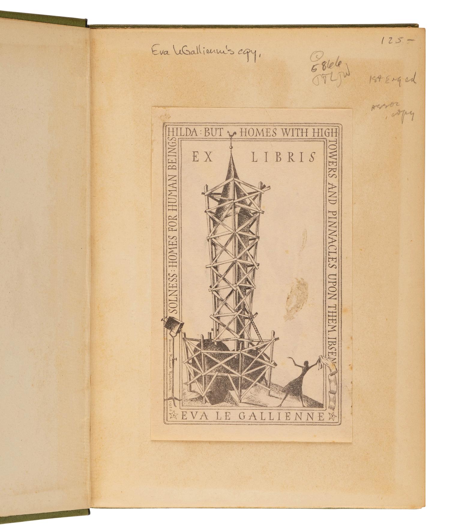 IBSEN, Henrik (1828-1906). The Master Builder . London: William Heinemann, 1893.