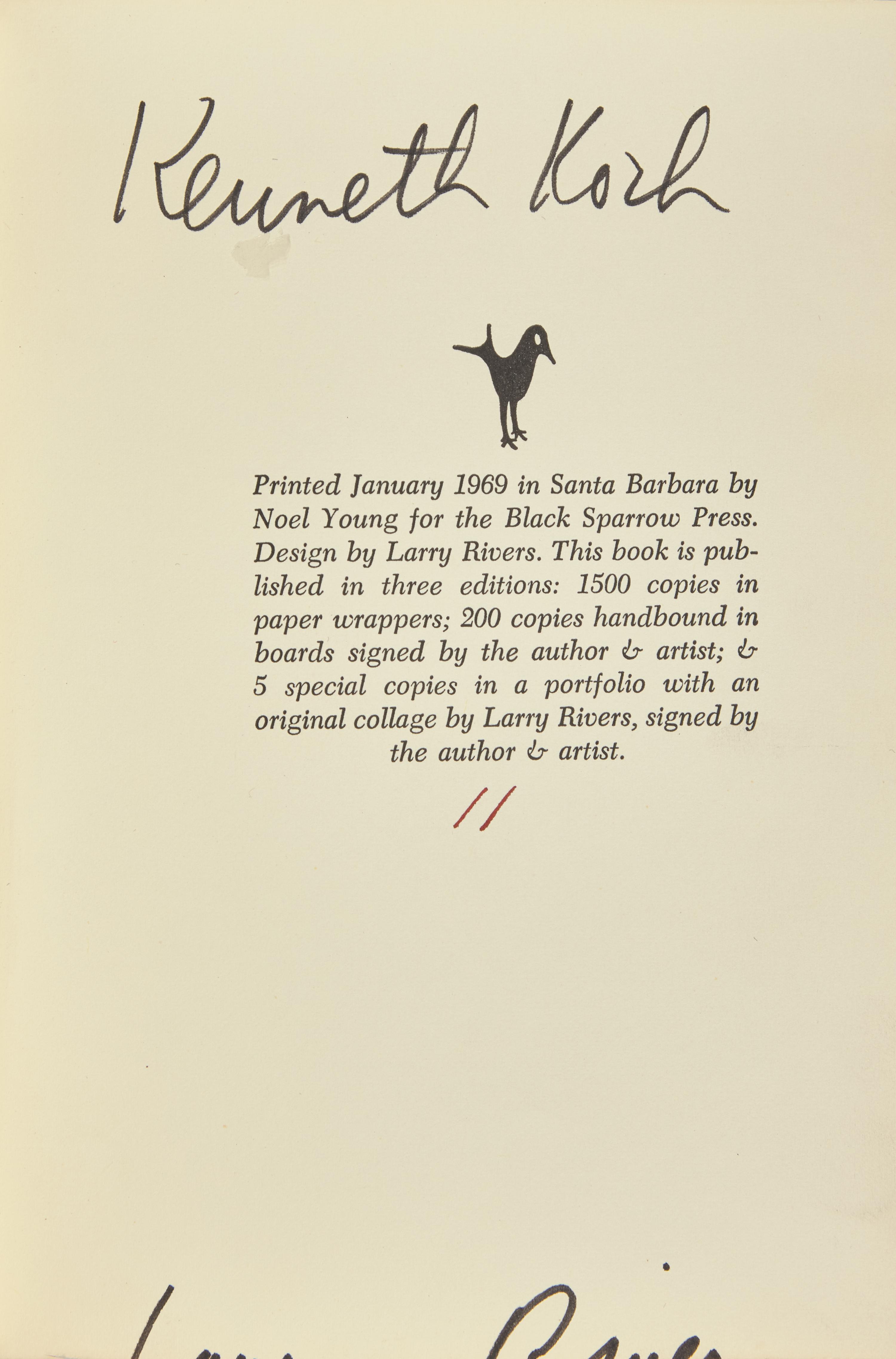 [Literature] [Rivers, Larry] Koch, Kenneth. When the Sun Tries to Go On