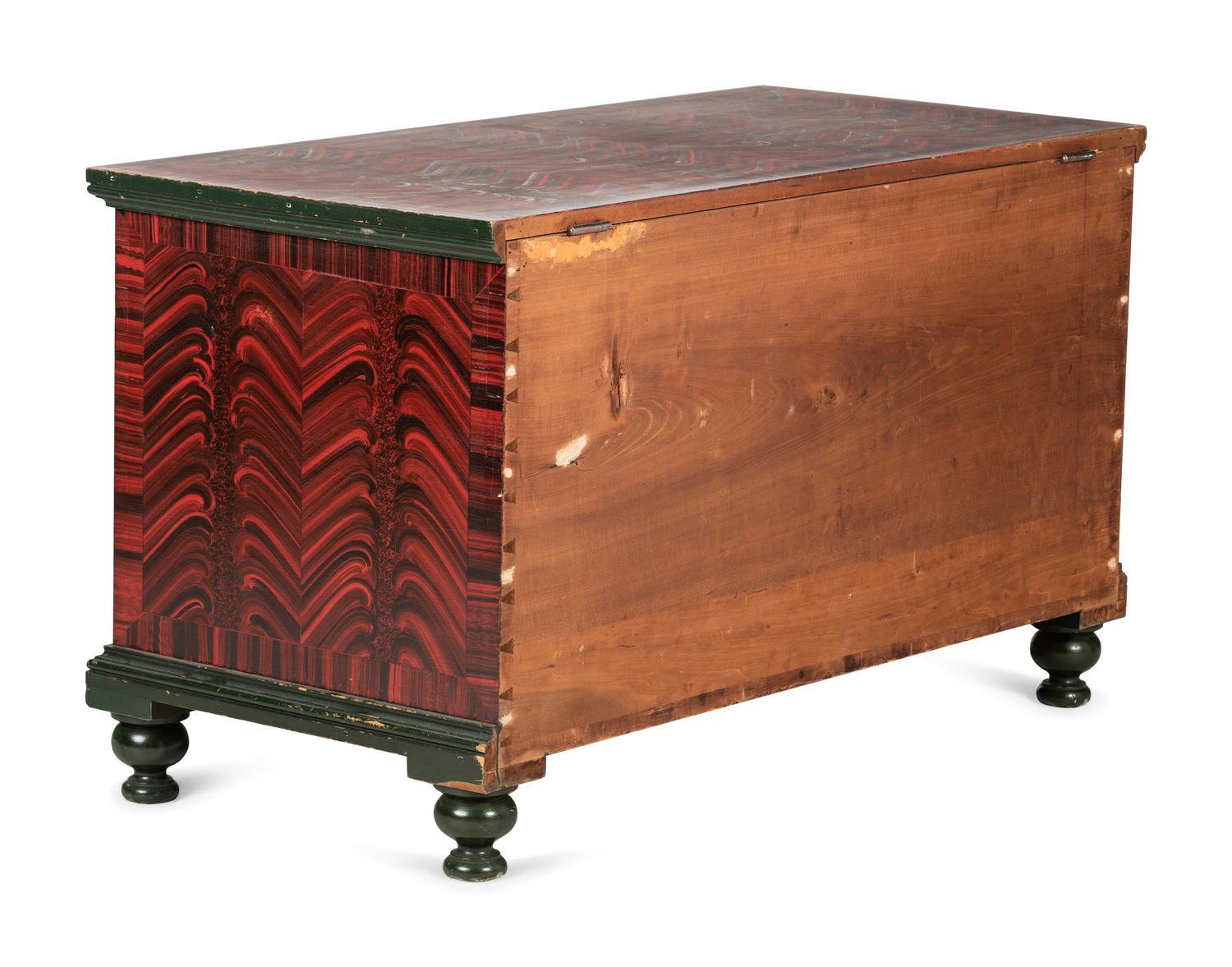 A Paint Decorated Poplar Blanket Chest by Jacob Werrey (1838-1893)
