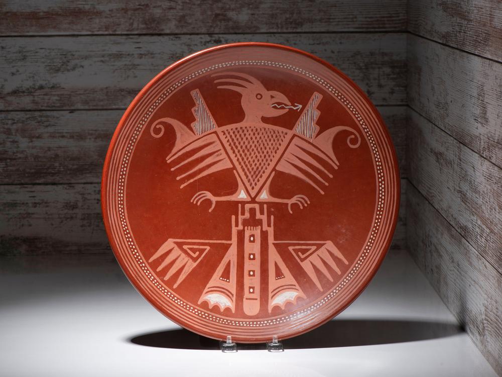 Painted Redware Pottery Plate, 1925-1943