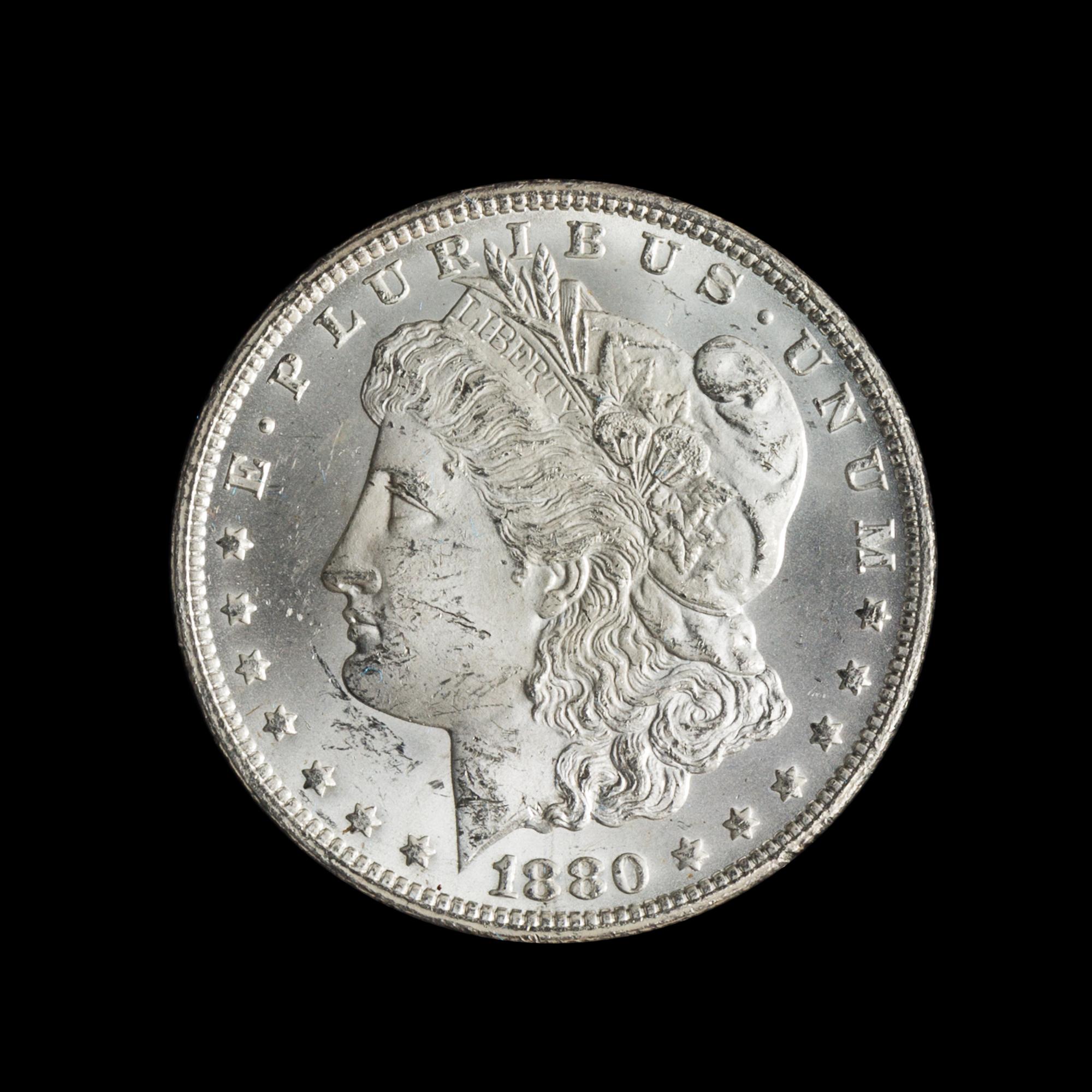 A United States 1880-CC GSA: Morgan Silver Dollar Coin