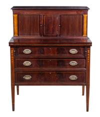 An American Mahogany Secretary Bureau Height 45 3/4 x width 35 3/4 x depth 18 3/4 inches. — LATE 19TH CENTURY