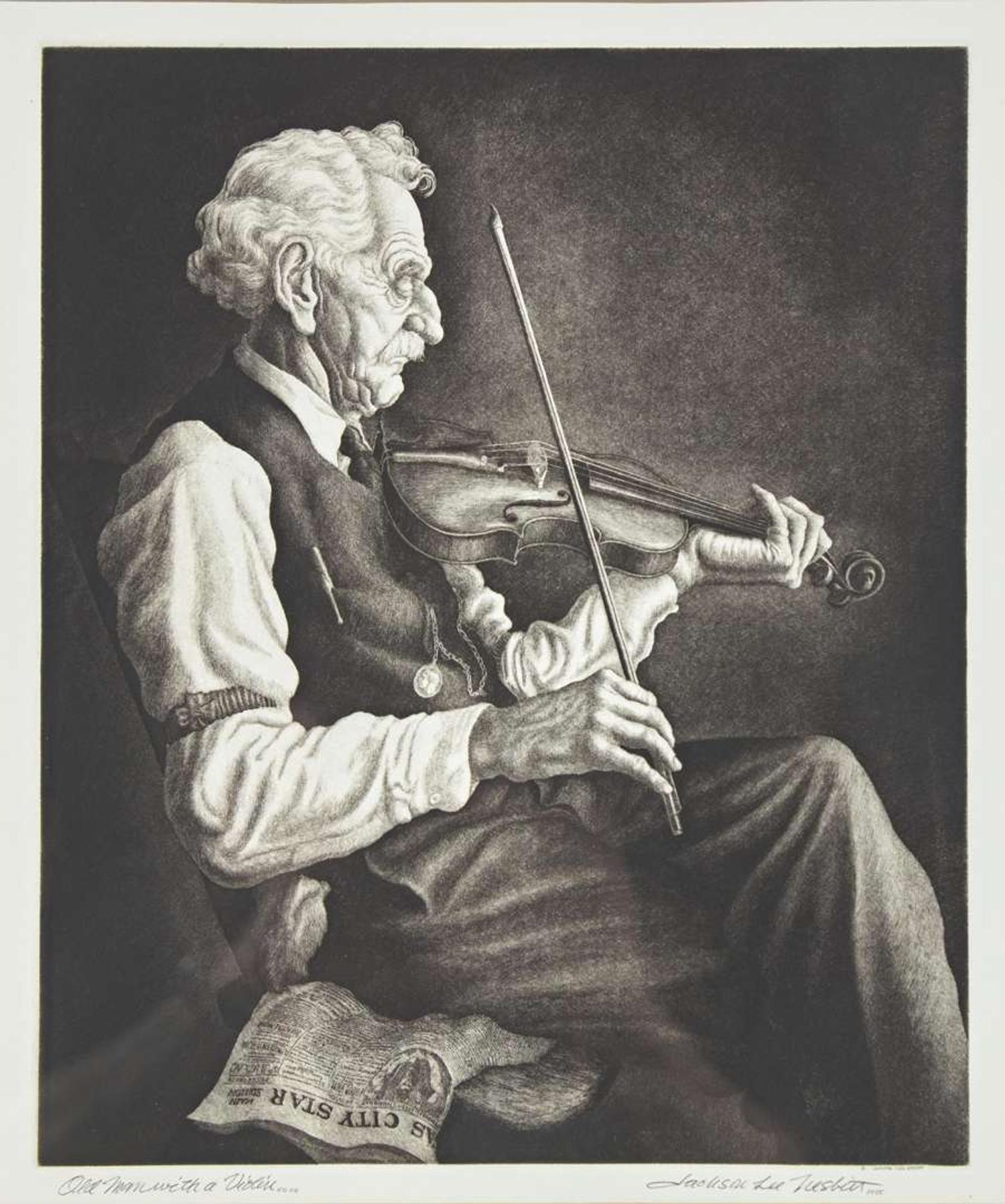 Jackson Lee Nesbitt (American, 1913–2008) - Old Man with Violin