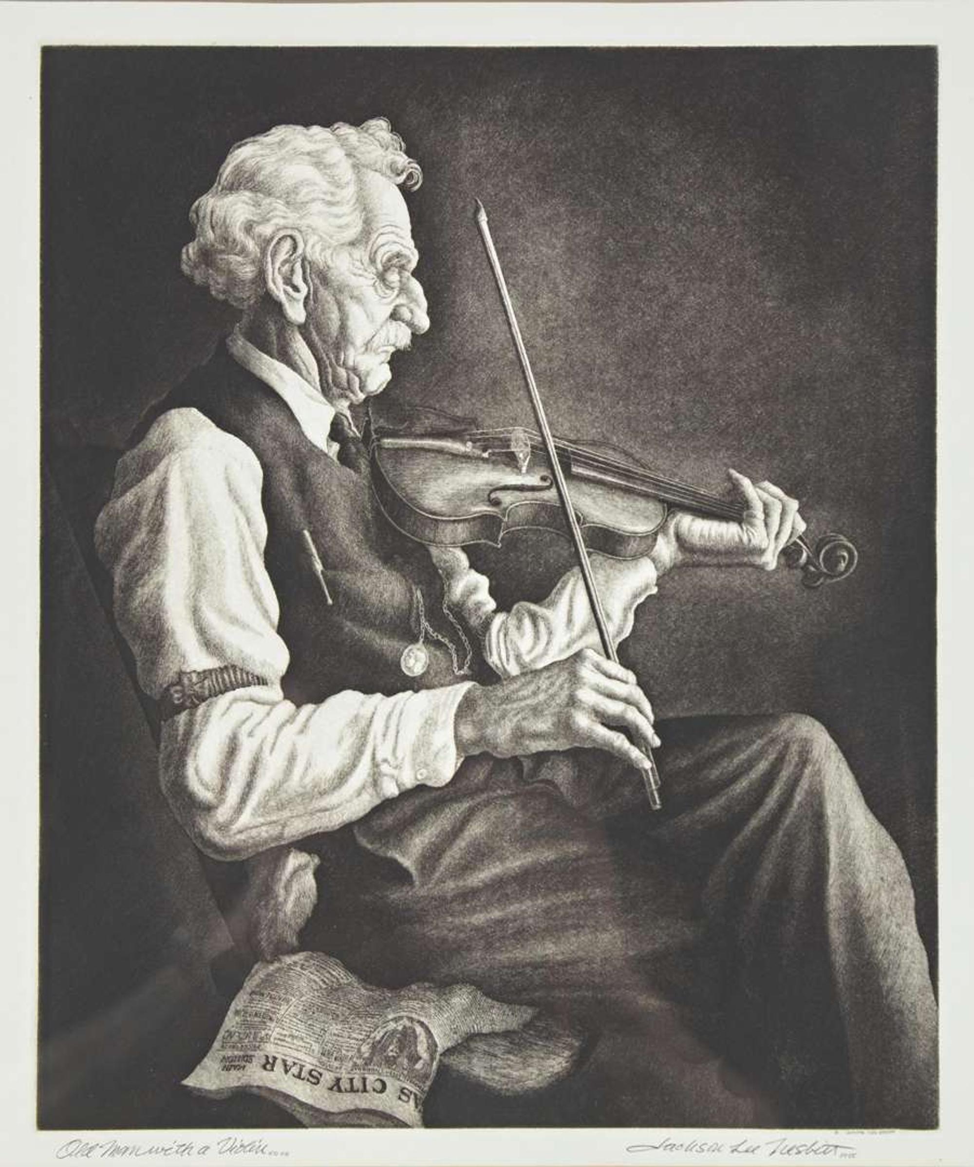 Jackson Lee Nesbitt (American, 1913–2008) - Old Man with Violin