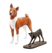 Two Basenji Figures Height of taller 8 1/4 inches.