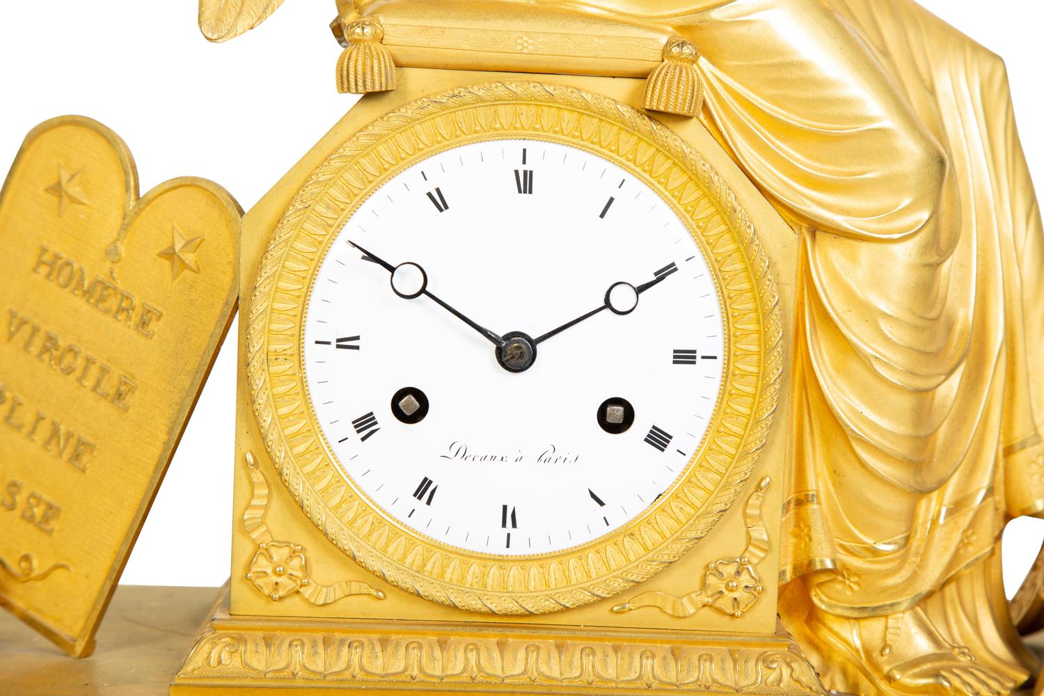 A French Empire Gilt Bronze Figural Clock — 19TH CENTURY