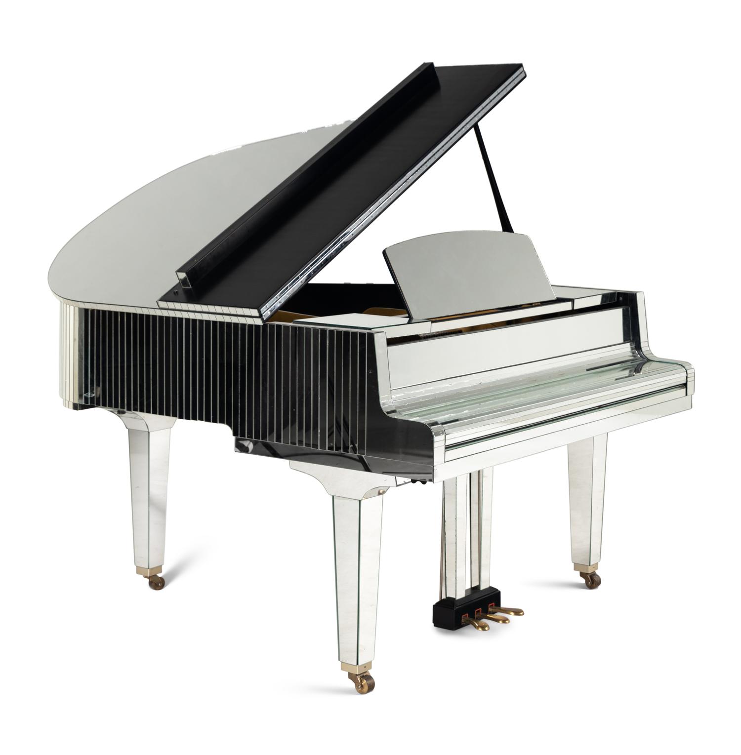 A Custom Yamaha Mirrored Baby Grand Piano