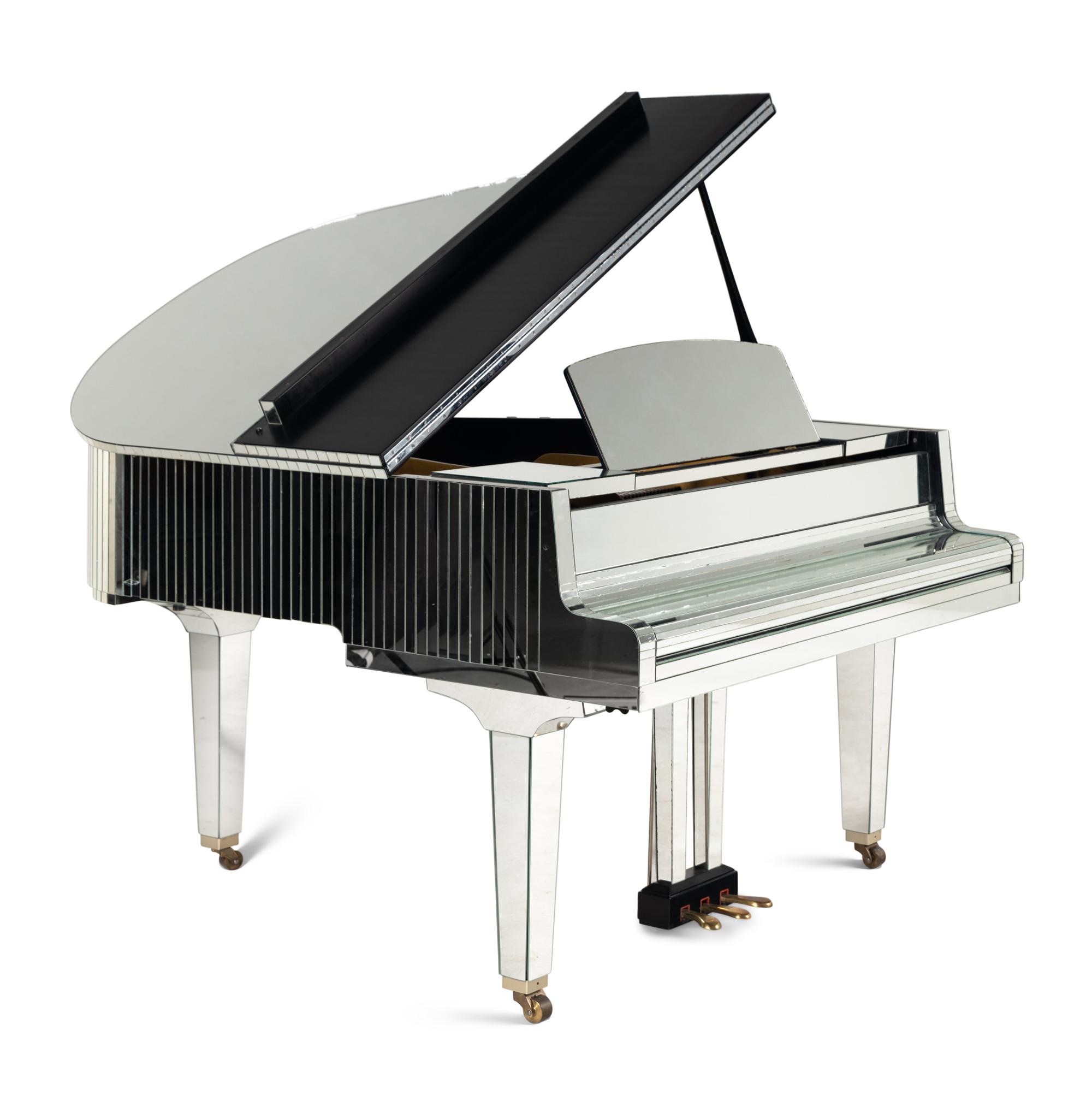 A Custom Yamaha Mirrored Baby Grand Piano