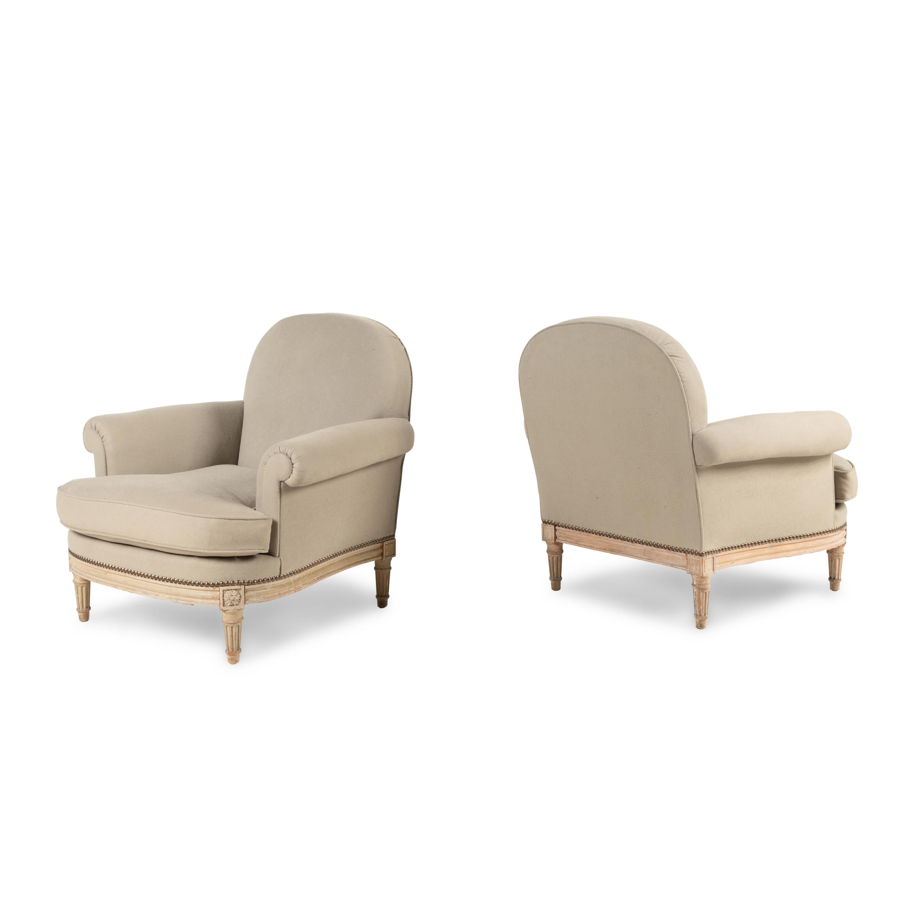 A Pair of Louis XVI Style Painted Armchairs