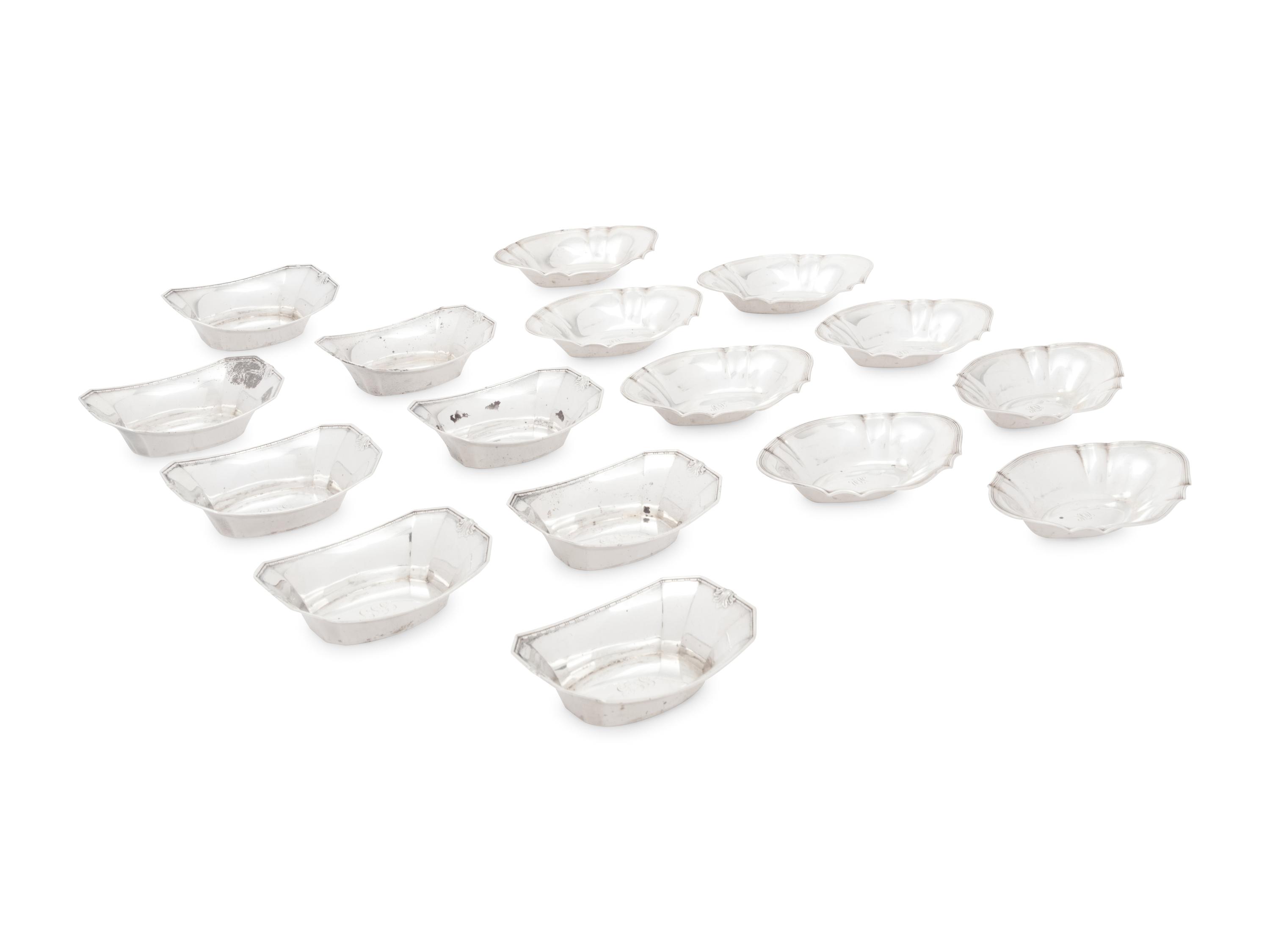 Sixteen American Silver Nut Dishes