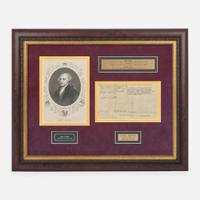 [Declaration of Independence] [Massachusetts] Adams, John Portion of a Partially-Printed Document, signed
